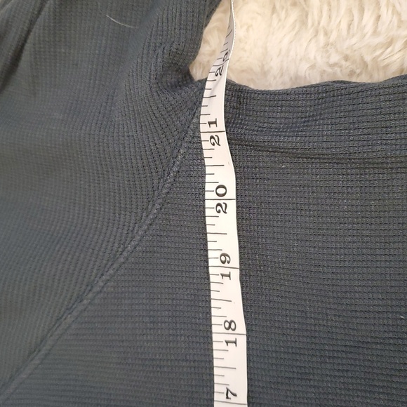 Tavi Renew Waffle Knit Crop Long Balloon Sleeve Forest Green Large - Picture 9 of 11